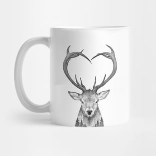 Deer with heart Mug